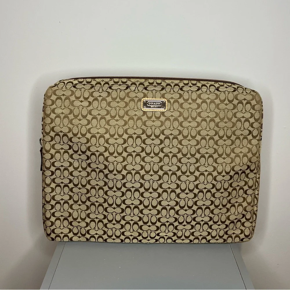 Coach Monogram Print Laptop Bag